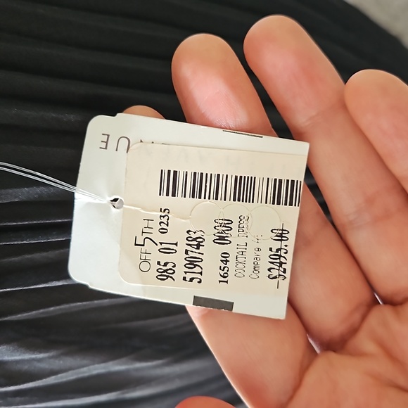 Saks Fifth Avenue black pleated gown - Picture 6 of 8